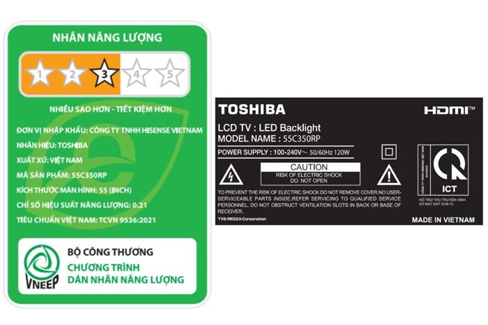 Smart Tivi Toshiba AI 4K 55 inch 55C350RP